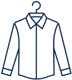 Collared shirt on hanger icon